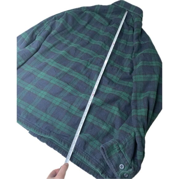 L.L. Bean Men's Fleece-Lined Flannel Shirt, Traditional Fit Green Blue XXL Tall - Picture 8 of 10